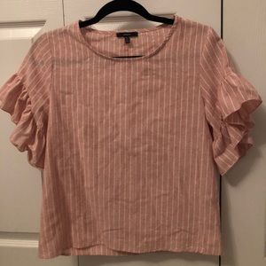 Pink and white striped top